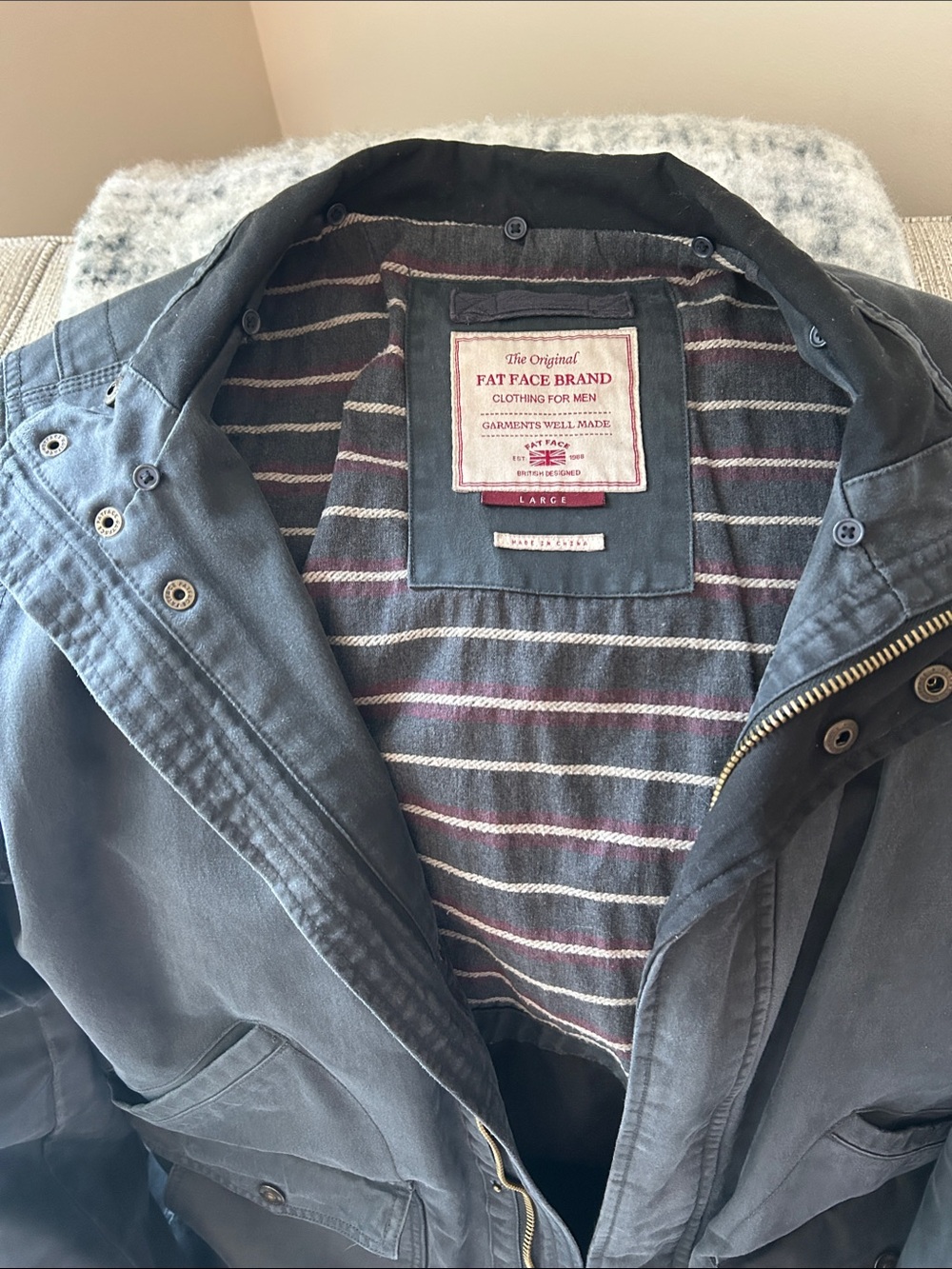 Fat Face Men's Navy Hooded Field Jacket